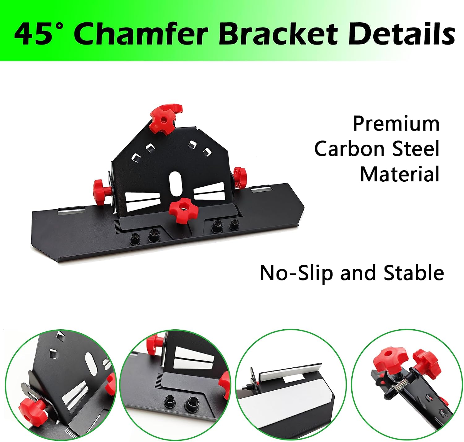 45 Degree Angle Tile Chamfering Tool Manual Tile Cutter Chamfer Bracket | Suitable for 4-1/2" and 5" Angle Grinder, for Ceramic Glass Glazed Flooring Metal, Carbon Steel Material, No-Slip Design