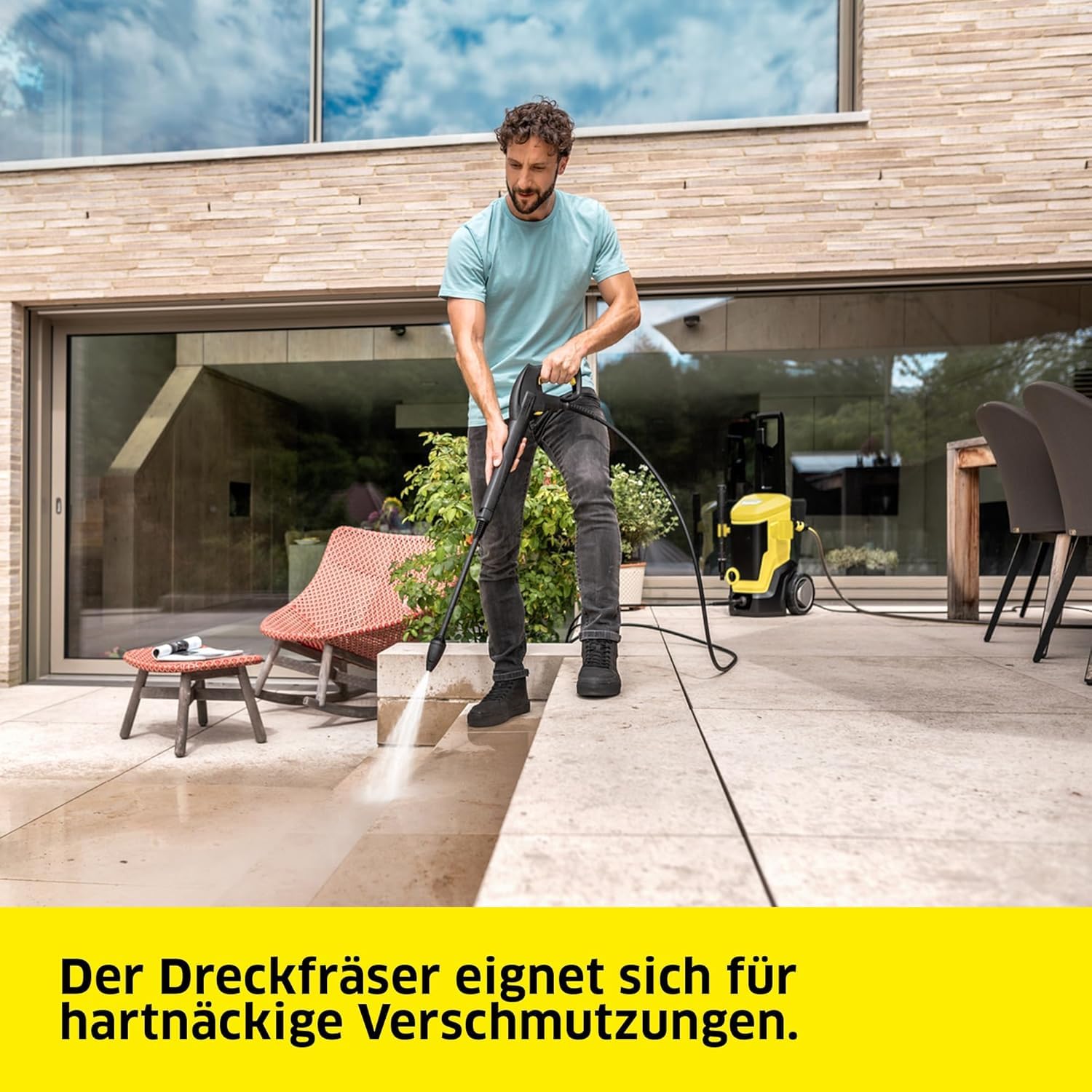Kärcher Hochdruckreiniger K 7 WCM FJ, Druck: Max. 180 bar, Fördermenge: Maximum 600 l/h, Flächenleistung: 60 m²/h, inkl. Schaumdüse für höchste Schmutzlösekraft, gelb