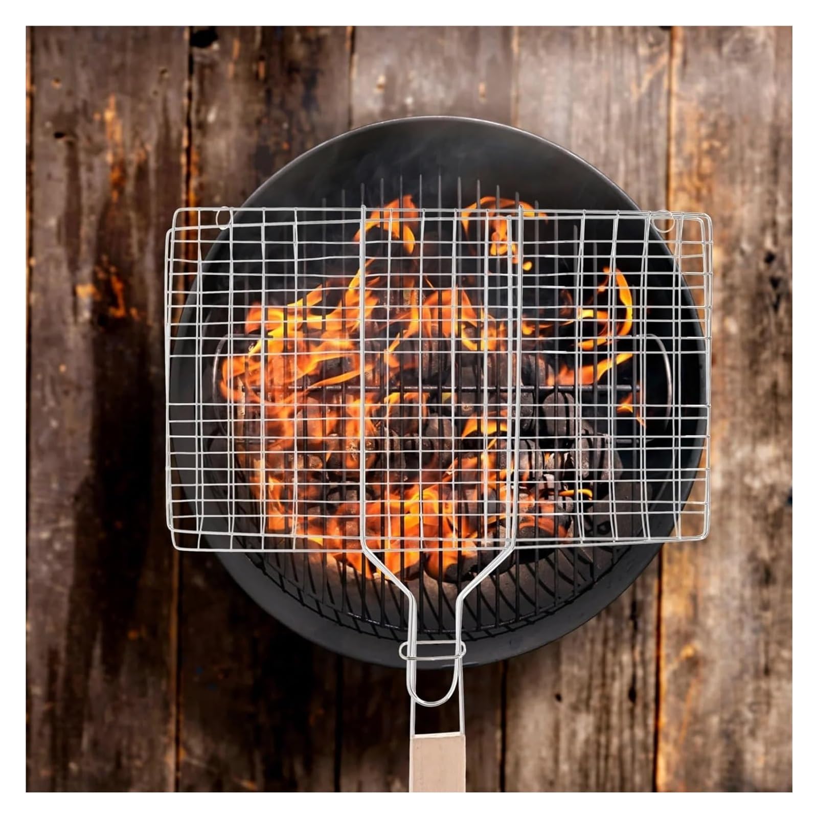 Ruszt do grilla BBQ Przenośny grill Sztućce Ruszty do grilla Ruszty Narzędzia do grillowania na świeżym powietrzu Siatka druciana do grilla Koszyk do grilla Uchwyt na ryby do grilla