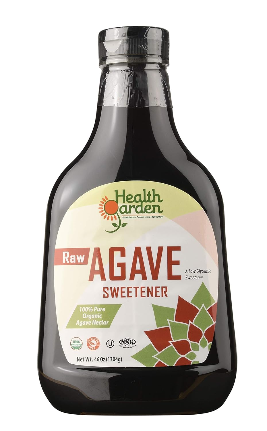 Health Garden Raw Agave Nectar Sweetener Organic Non GMO Low Glycemic