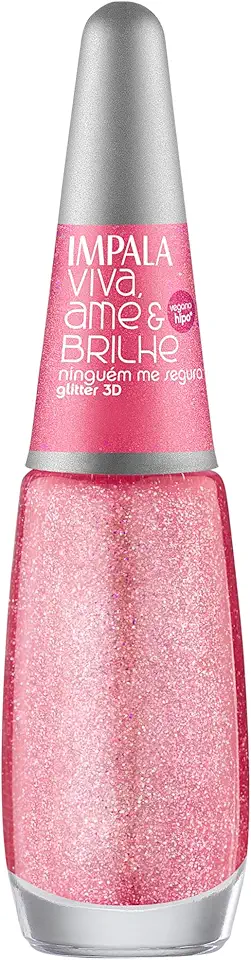 ESMALTE IMPALA VIVA AME E BRILHE GLITTER 3D NINGUEM ME SEGURA COMERCIAL