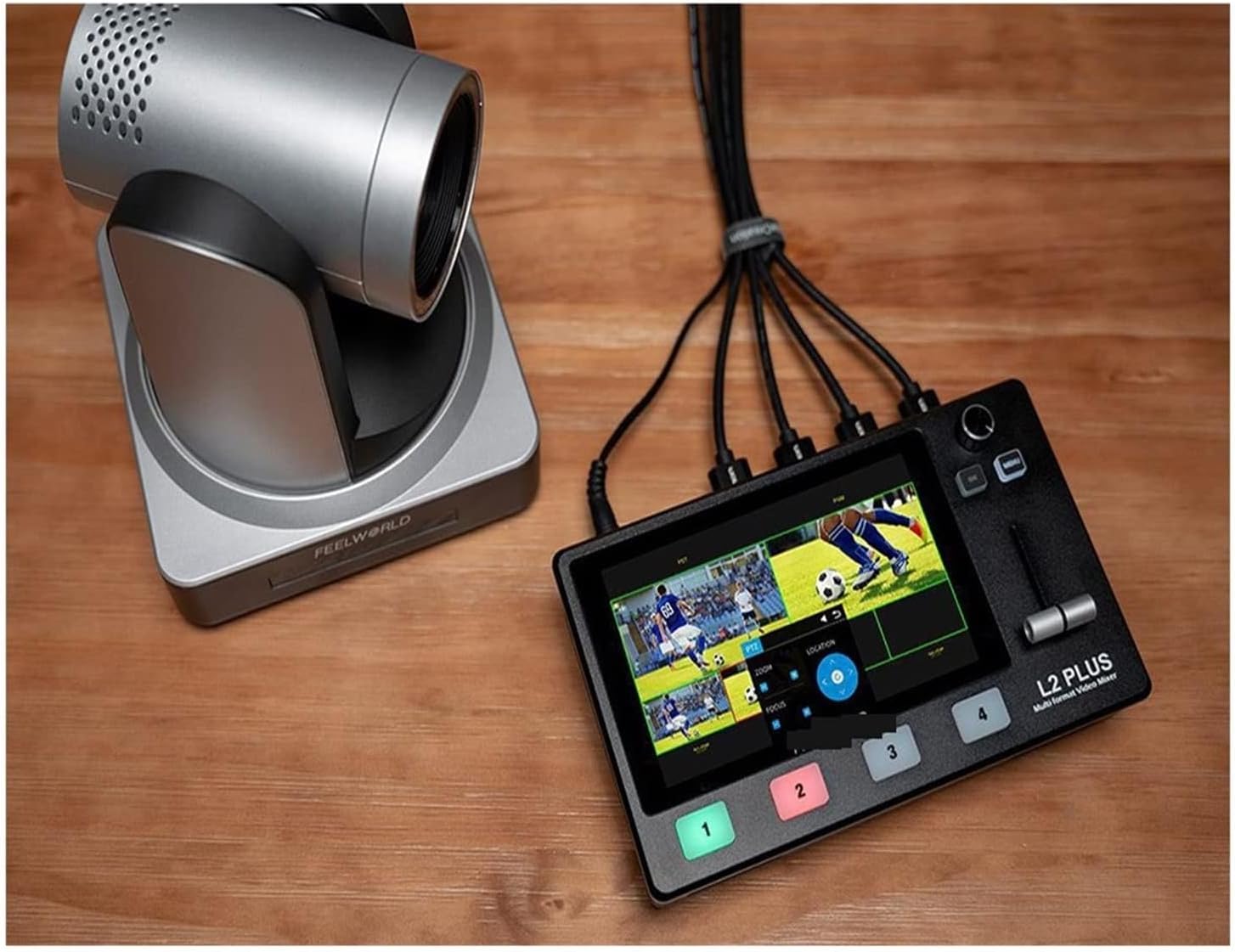 FEELWORLD L2 PLUS マルチカメラ ビデオ ミキサー スイッチャー 5.5