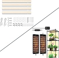 Vista 1 de Barrina T5 Grow Lights 1FT 4-Pack & Barrina Ultra-Thin Grow Light Panels 2-Pack, LED Grow Lights for Indoor Plants, Full Spectrum Grow Light for