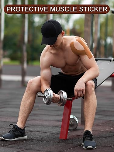 Miniatura 7 de lychee - Cinta de kinesiología precortada, cinta atlética de algodón elástico para apoyo articular y alivio del dolor muscular, impermeable,