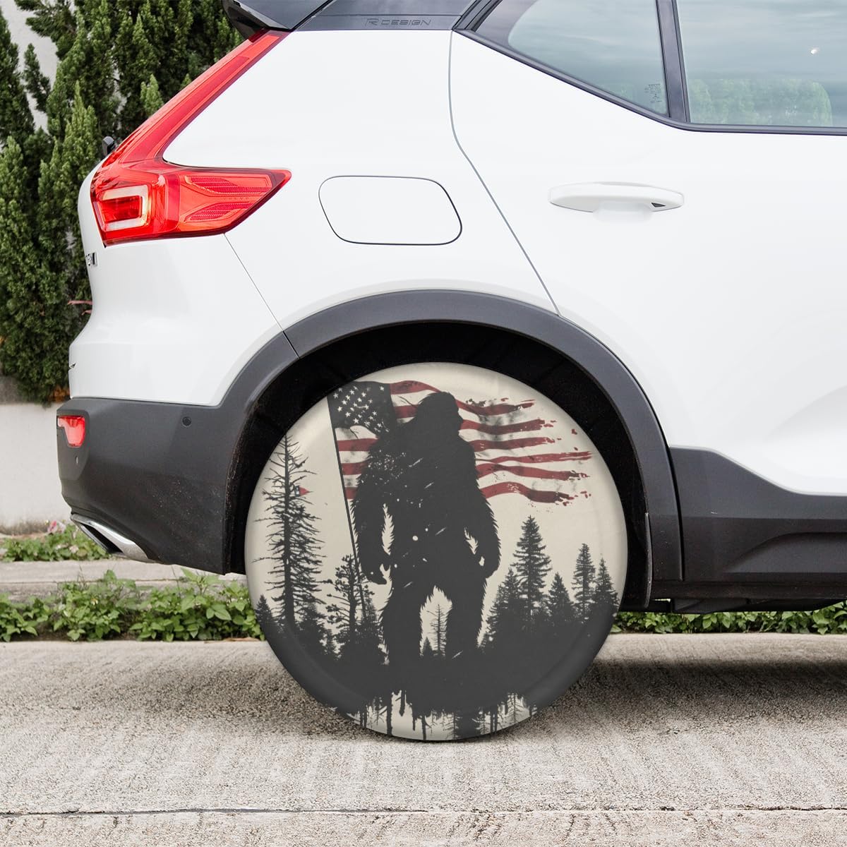 Spare Tire Cover for RV Trailer, American Flag Bigfoot Tire Covers Universal Fit for Travel Trailer Camper Jeep RV SUV Truck Waterproof Wheel Cover (17 inch for Diameter 31” - 33”)