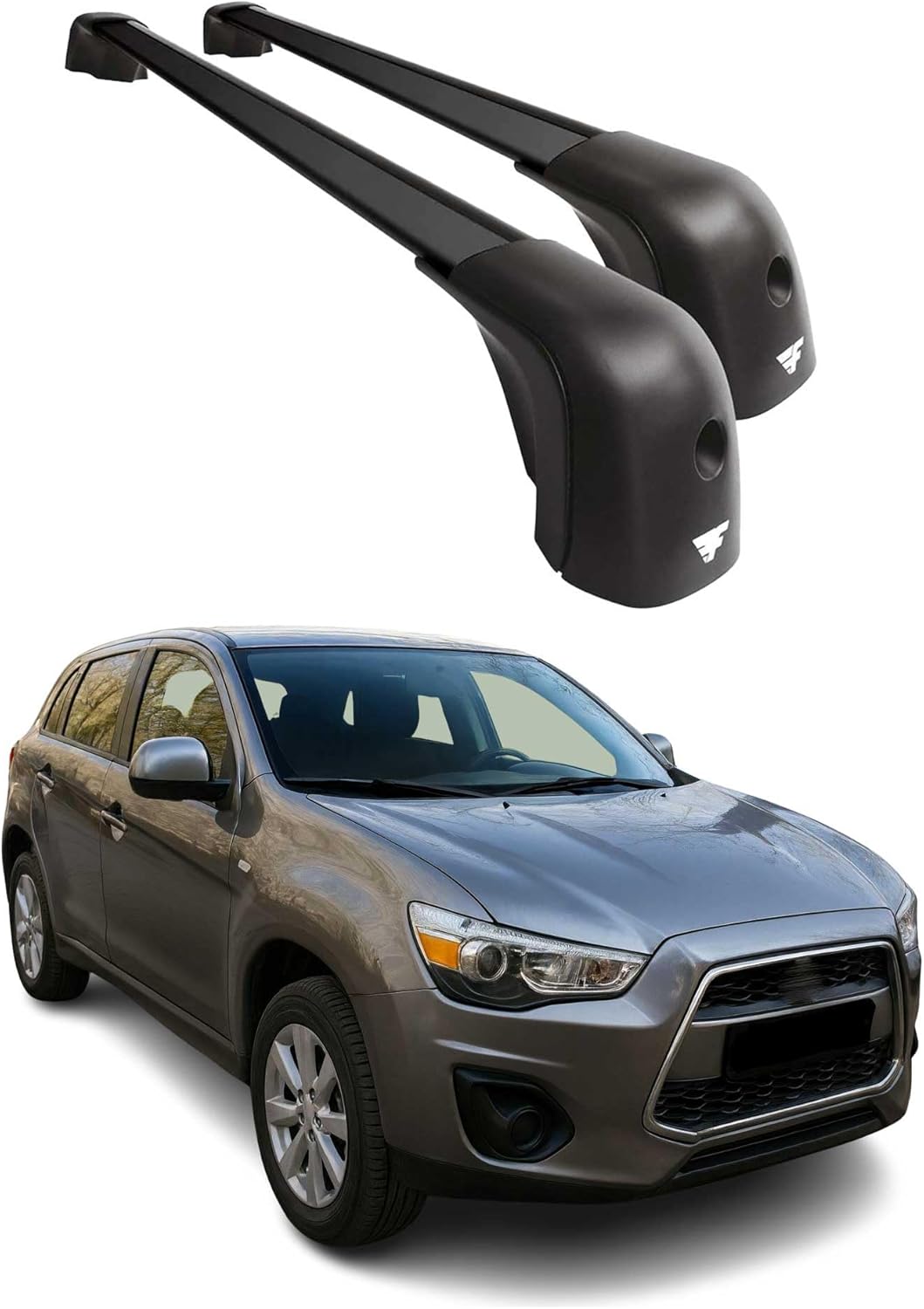 OMAC Roof Rack Cross Bars for Mitsubishi Outlander Sport 2011-2024 Heavy Duty-Lockable 220Lbs Aluminium Black 2Pcs fits Cargo Carriers Kayak Canoe Bike Snowboard