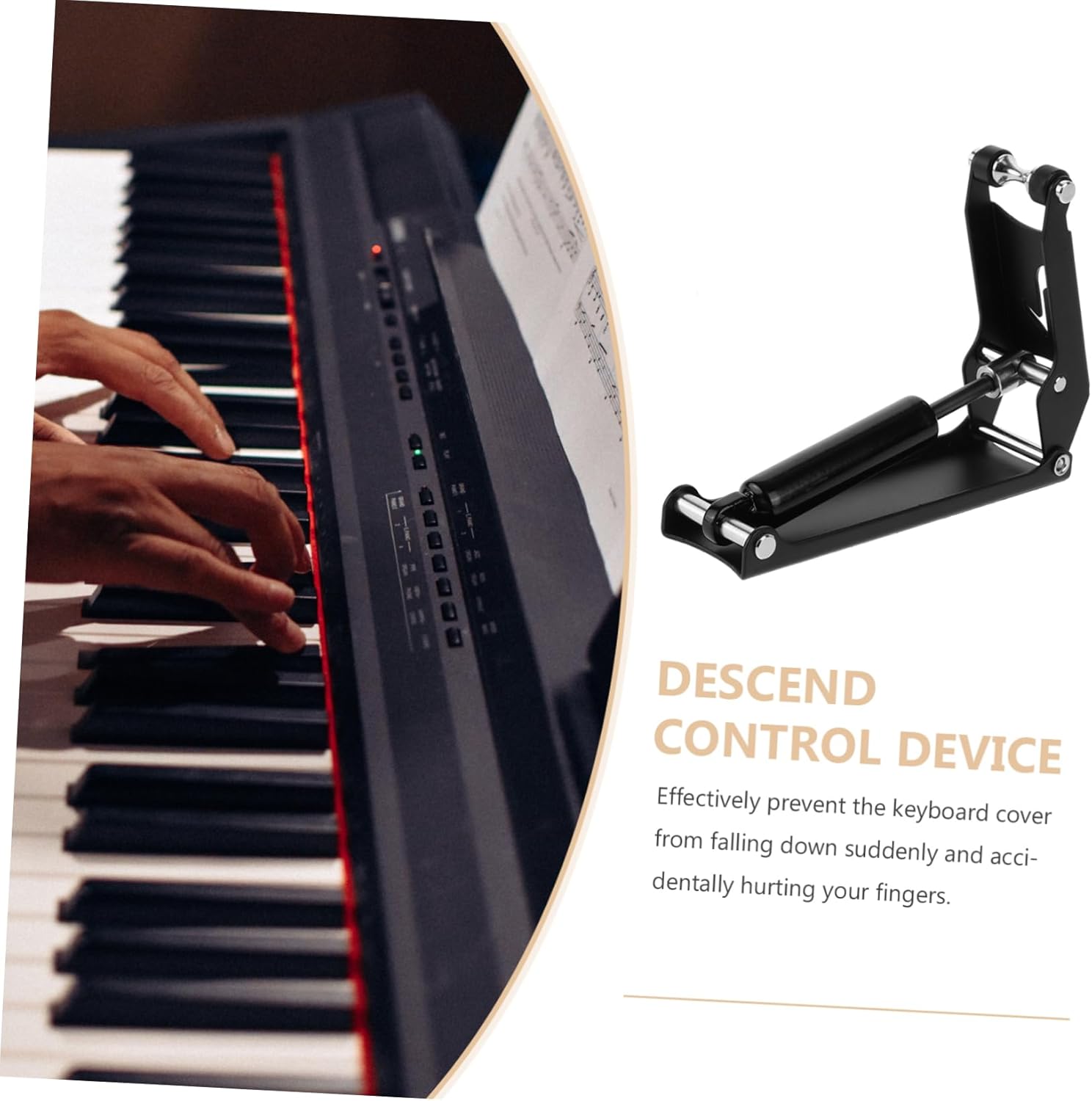 Totority Piano Slow Falling Device Simple Decelerator for Keyboard Cover Lightweight Construction Easy Installation Prevents Hand Injury Music Instrument Accessory