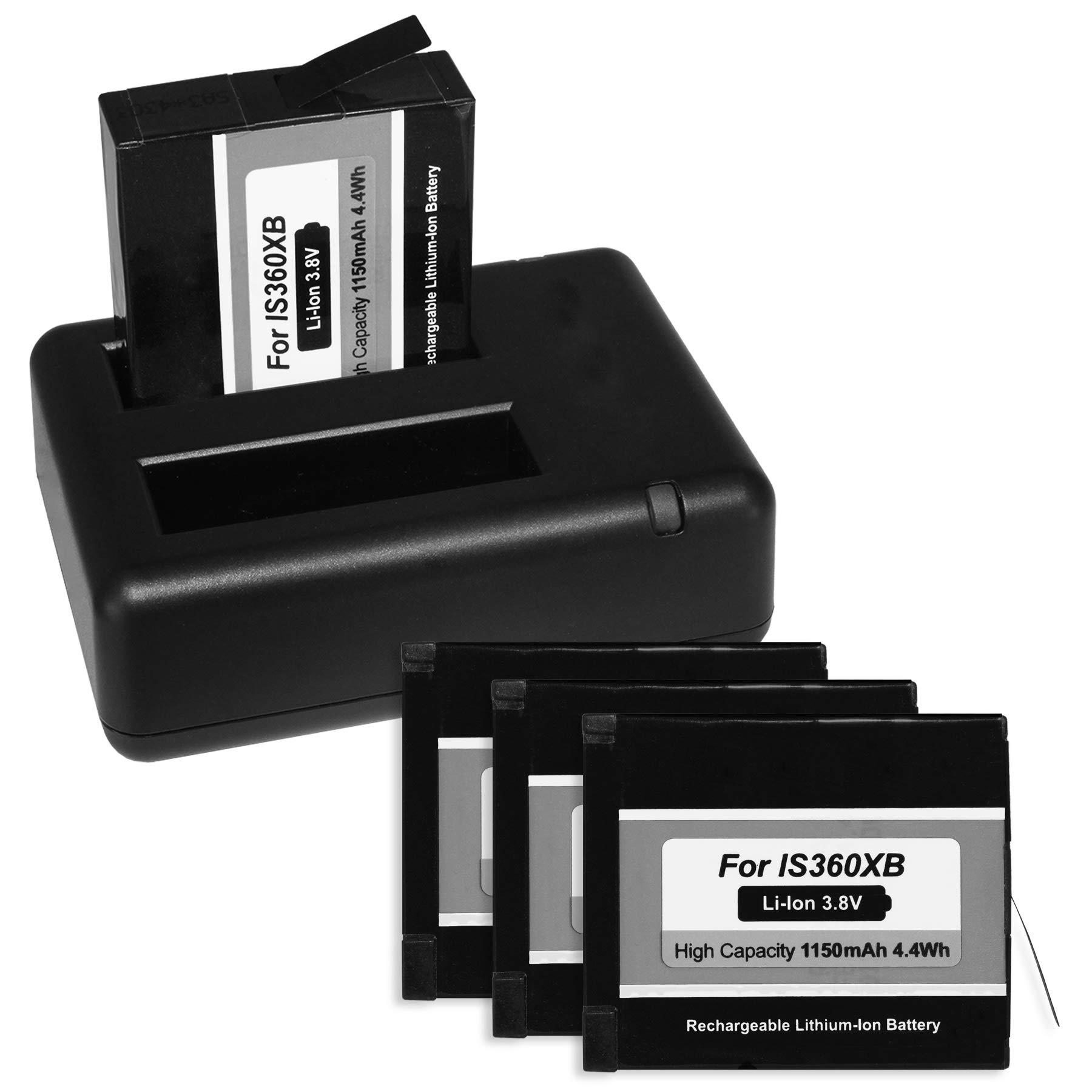 batterie 4x caricate simultaneamente caricatore micro usb inclusi