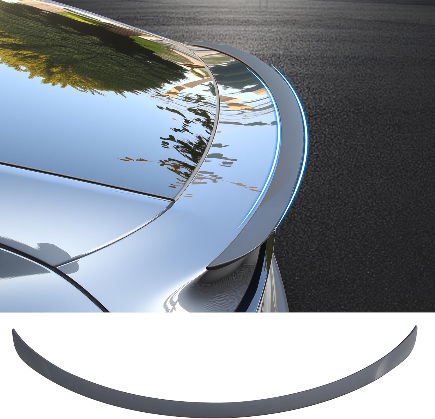 Spoiler for 2025 2026 Tesla Model Y Juniper Look Trunk Wing Rear Trunk Lip Spoiler Sporty Appearance for Tesla Model Y Accessories OEM Trunk Spoiler (Matte Black) Not fit 2026 Standard