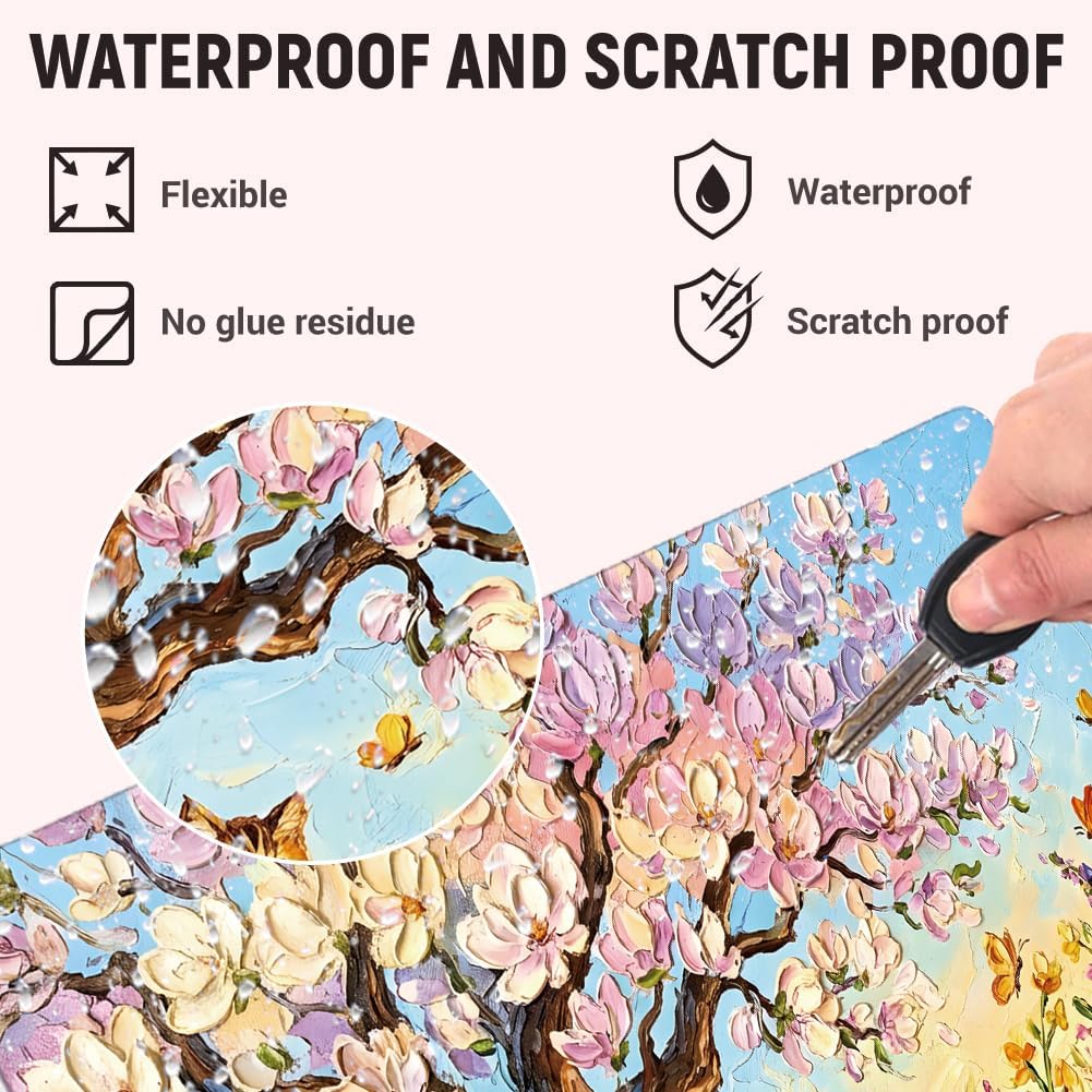3Pcs Laptop Skin Sticker Decal 3D Flowers Tree PVC Sticker for Laptop Fits for 12.1 13 13.3 13.6 14 15 15.3 16 Inch Notebook Waterfroof Magic Nature Art Cover for Computer image 3