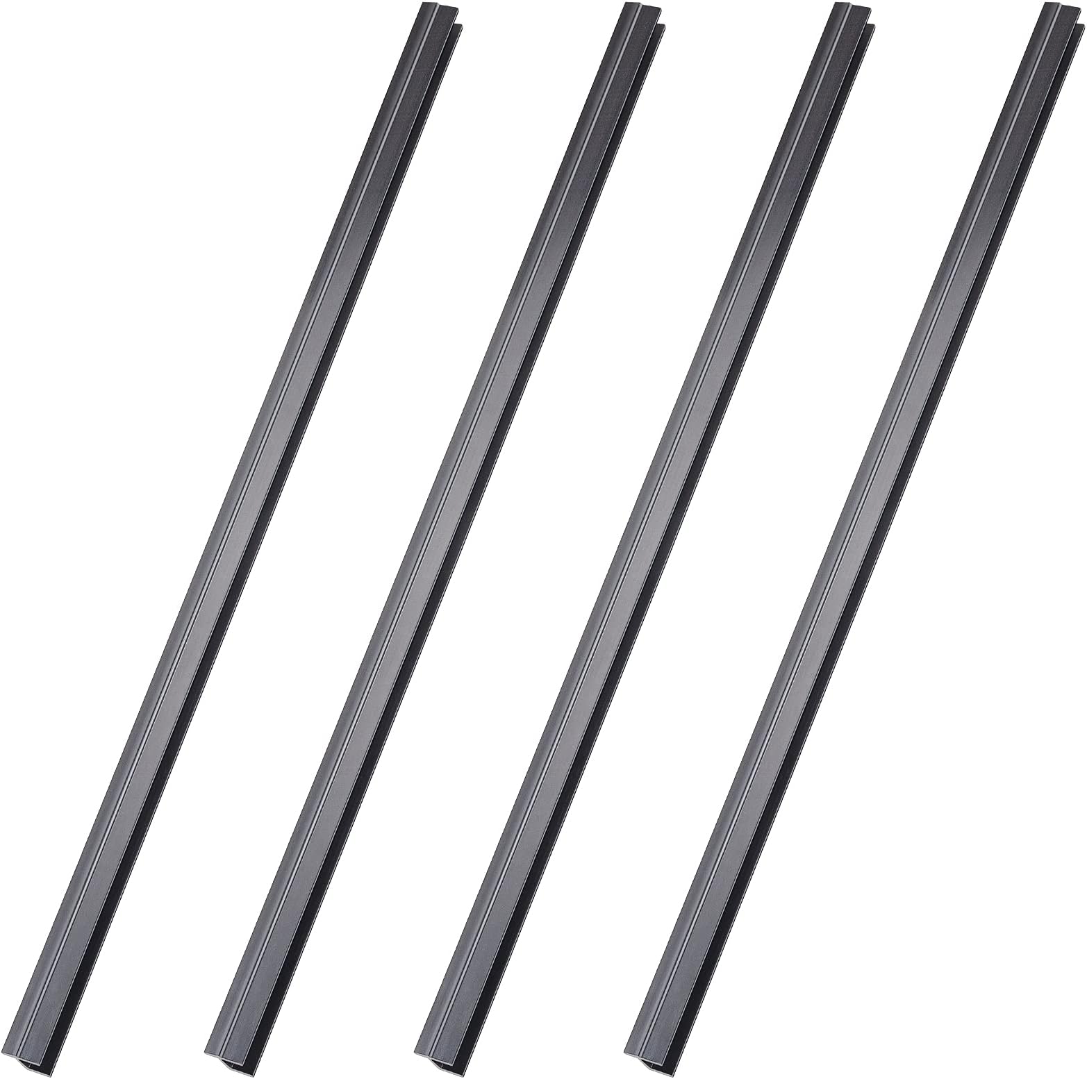 Tenare 4 Pieces Hanging File Rails PVC Black File Rails Hanging System Keeping Your Folders Neat and Organized(1/2 Inch Drawer Sides 24 Inch Long)