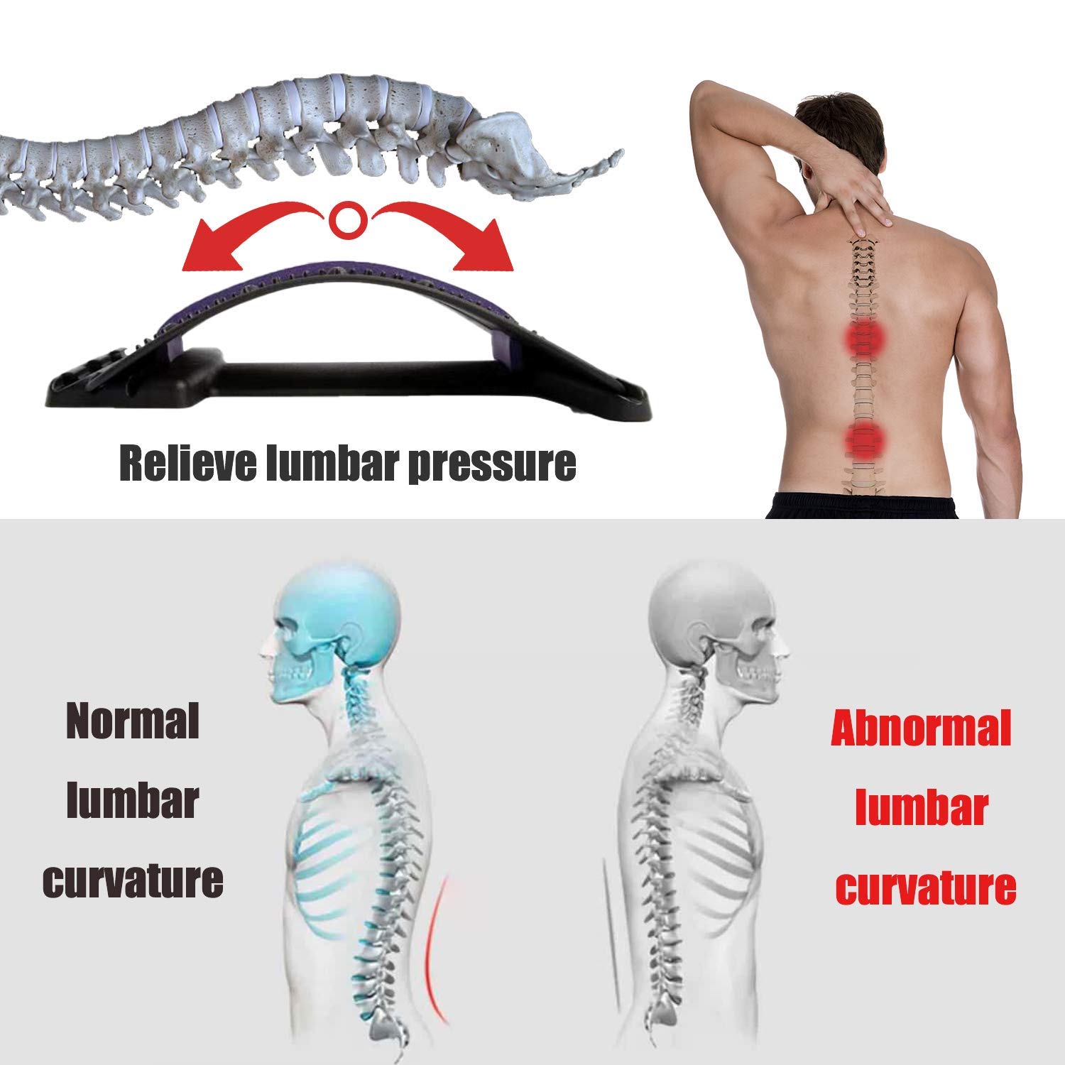 Spine Deck Back Stretcher with Acupressure Points, MultiLevel