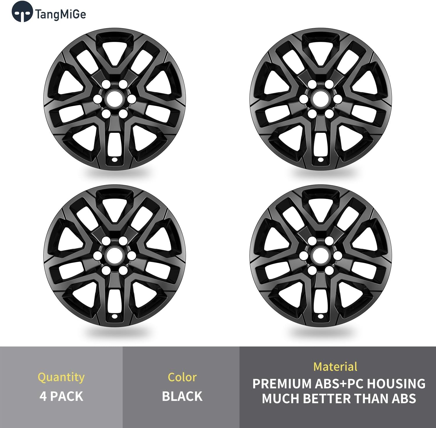tangmige 4-pack wheel skins compatible with chevrolet chevy traverse 2018 2019 2020 2021 2022 2023, 18 inch 18", 85521801, hubcaps wheel covers