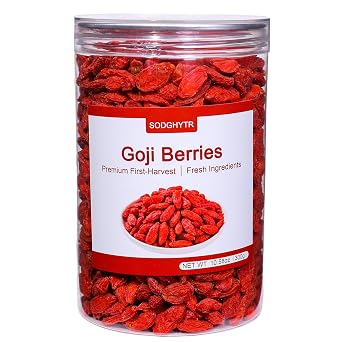 SODGHYTR Premium First-harvest goji berries 10.58Oz/300g,Dried Goji Berries,No Sulfates and Additives - Large Berries - Suitable for Making Goji berry tea, Powder, Oat Food and Snacks.