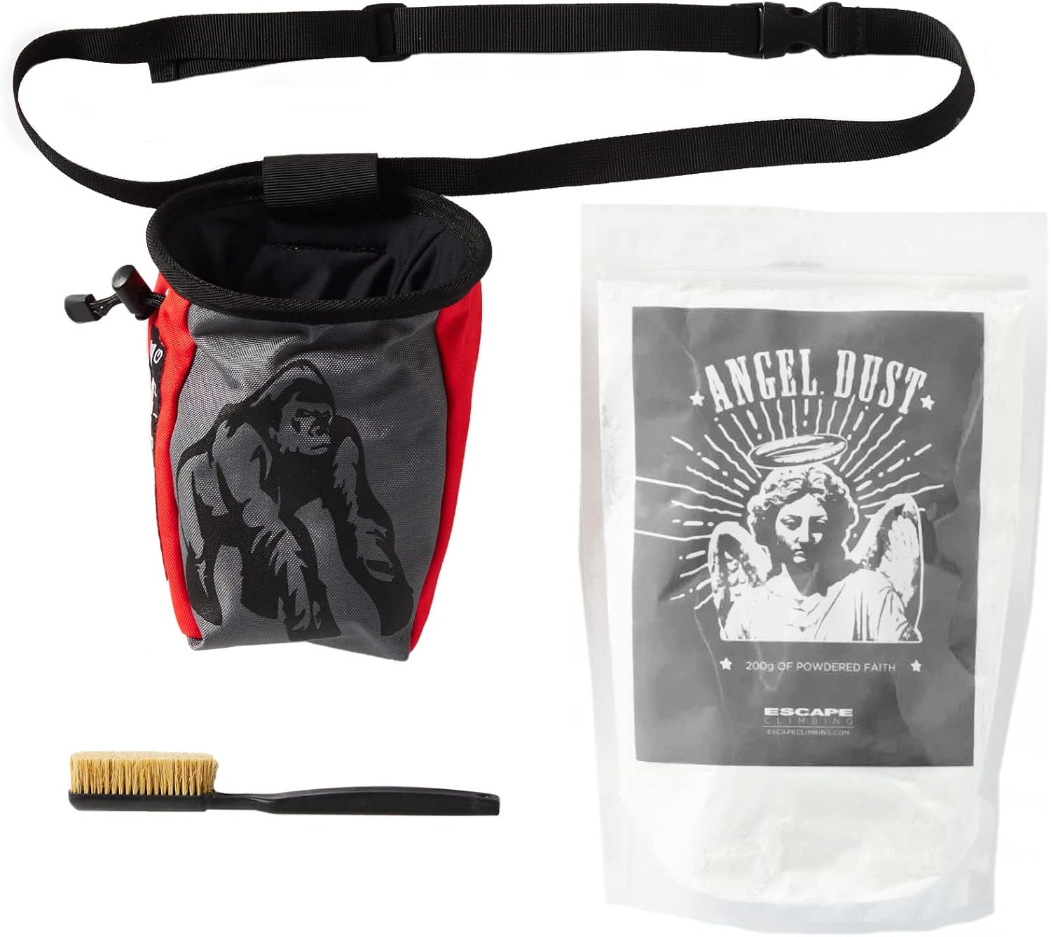 Escape Climbing Bouldering Chalk Bag Pack | Premium Chalk Bag + Chalk + Brush to Start Bouldering | Rock Climbing Equipment Starting Kit | : Sports & Outdoors