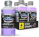 Pedialyte AdvancedCare Plus Electrolyte Hydration Drink, Has 33% More Electrolytes and Has PreActiv Prebiotics, Iced Grape, 1 Liter, Pack of 4