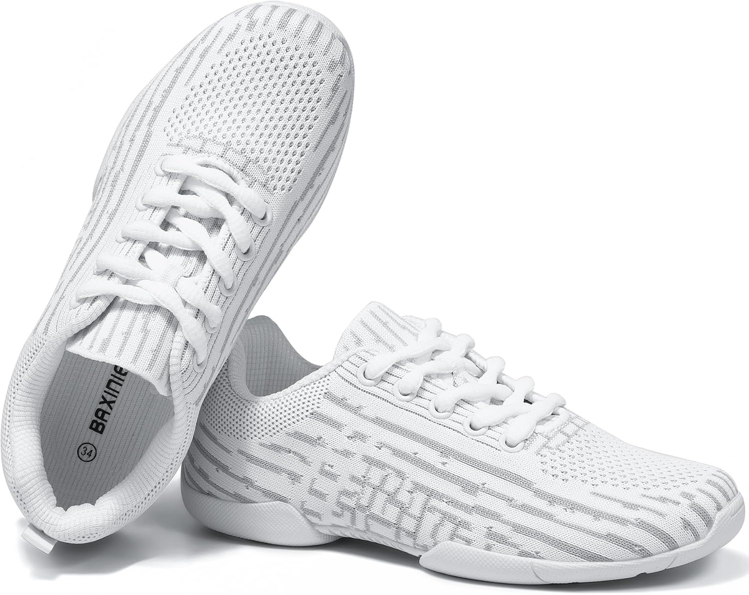 Girls Cheer Shoes White Cheerleading Lightweight Sneakers Kids Athletic Training Dancing Shoes