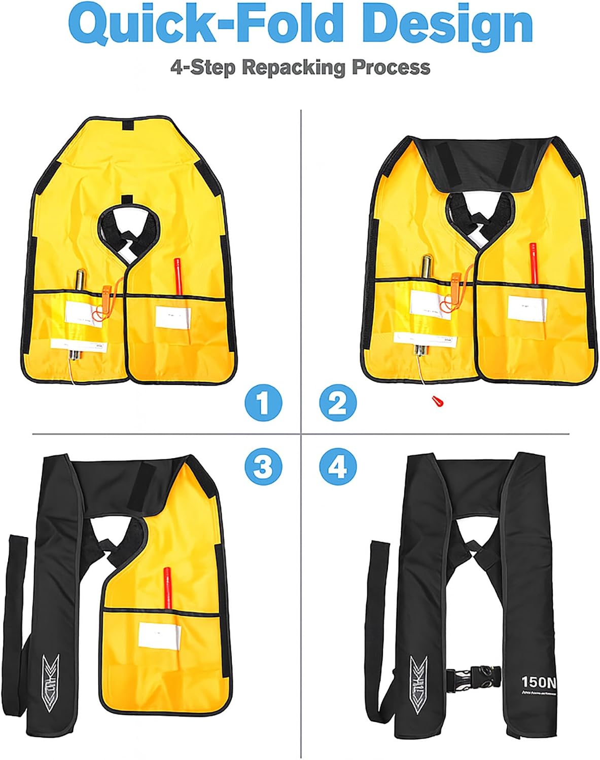 Inflatable-Life-Jacket| Lightweight Life-Vest for Adults| Automatic Inflatable-PFD| Supports up to 300 lbs