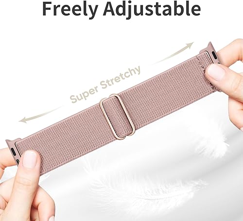 Miniatura 2 de 6 Pack Stretchy Nylon Compatible with Apple Watch Band 38mm 40mm 41mm 42mm 44mm 45mm 49mm Series Ultra 8 7 6 5 4 3 2 1 SE, Adjustable Elastic Sport