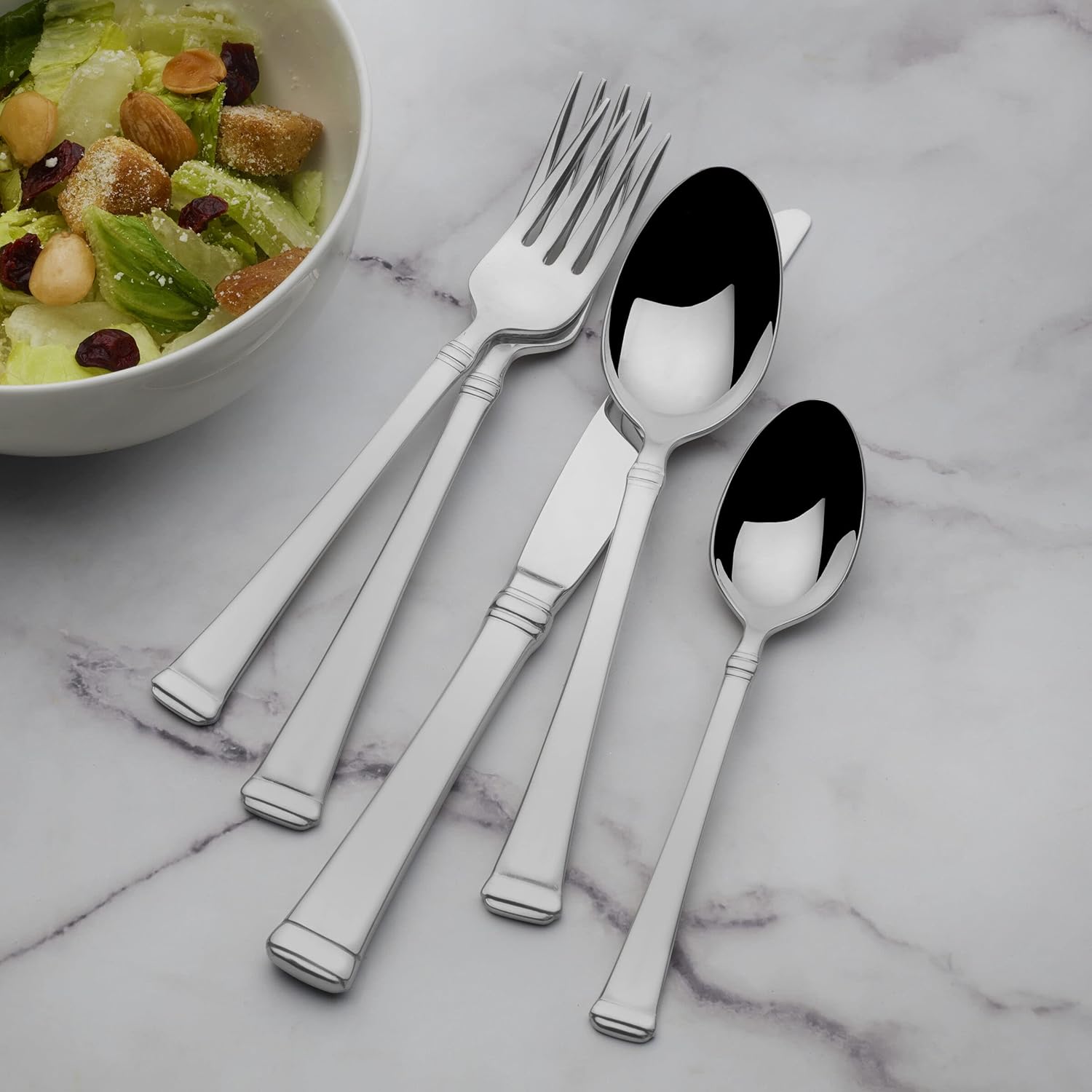  | Mikasa Harmony 65 Piece Silverware Set, 18.10 Polished Mirror Stainless Steel, Service for 12 with Serving Set: Flatware Sets