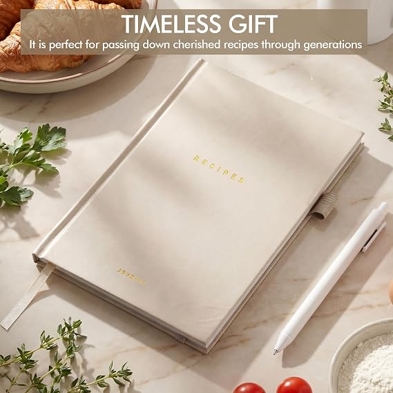 Blank Recipe Book to Write in Your Own Recipe, Beige
