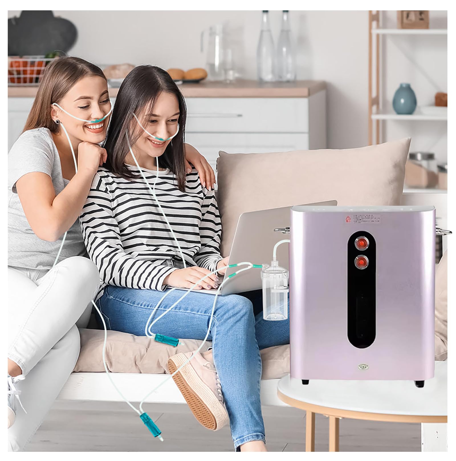 DVMFQFA Hydrogen Inhalation Machine, Portable 99.99% High Purity H2 Inhaler for Skin Rejuvenation, Anti-Wrinkle & Hydration, Nasal Hydrogen Therapy