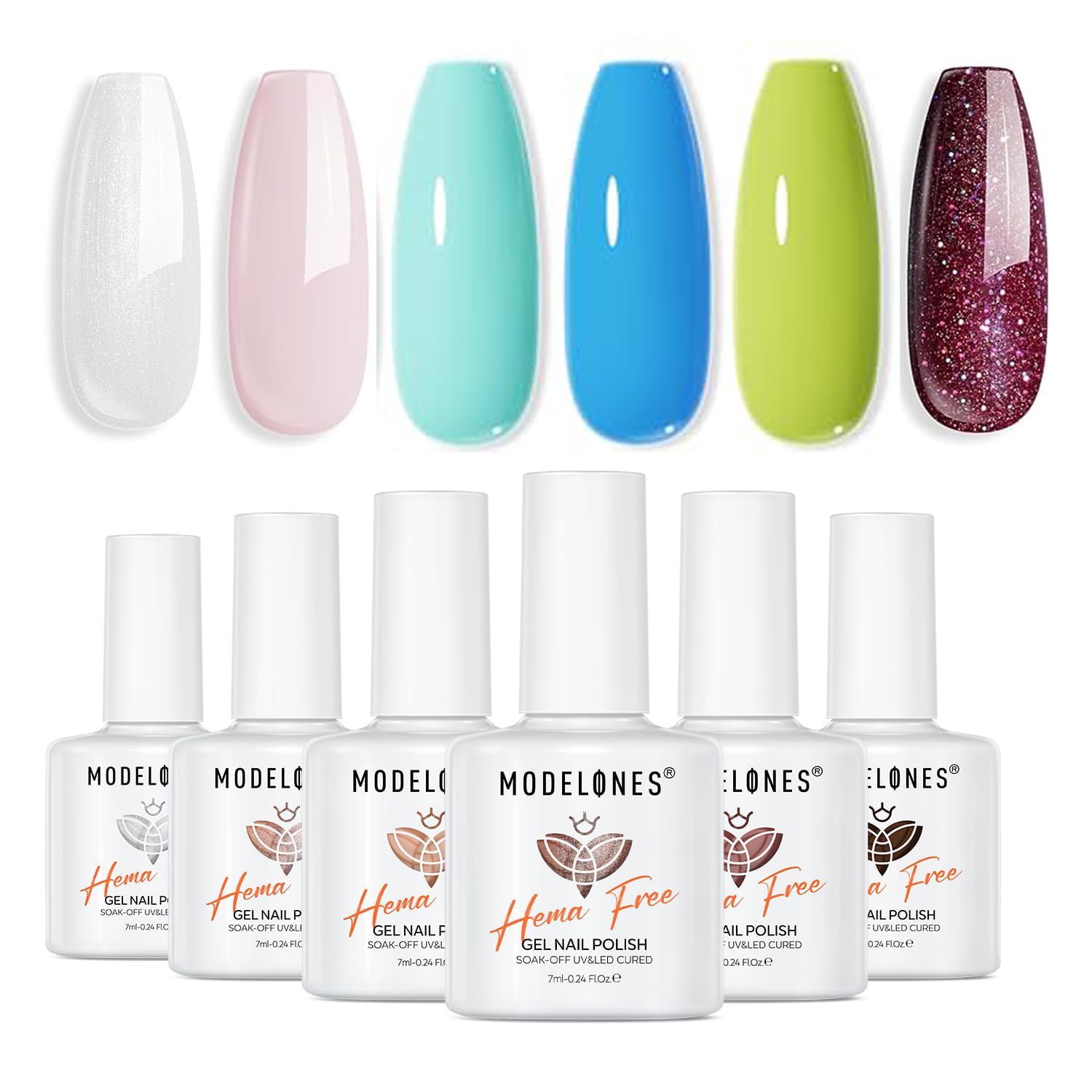 modelones Hema Free Gel Nail Polish 6 Colors Neutral Nude Set Nude Pink Quick Dry Winter Polish Manicure Diy Nail Art Home Salon Gift For Women Girl