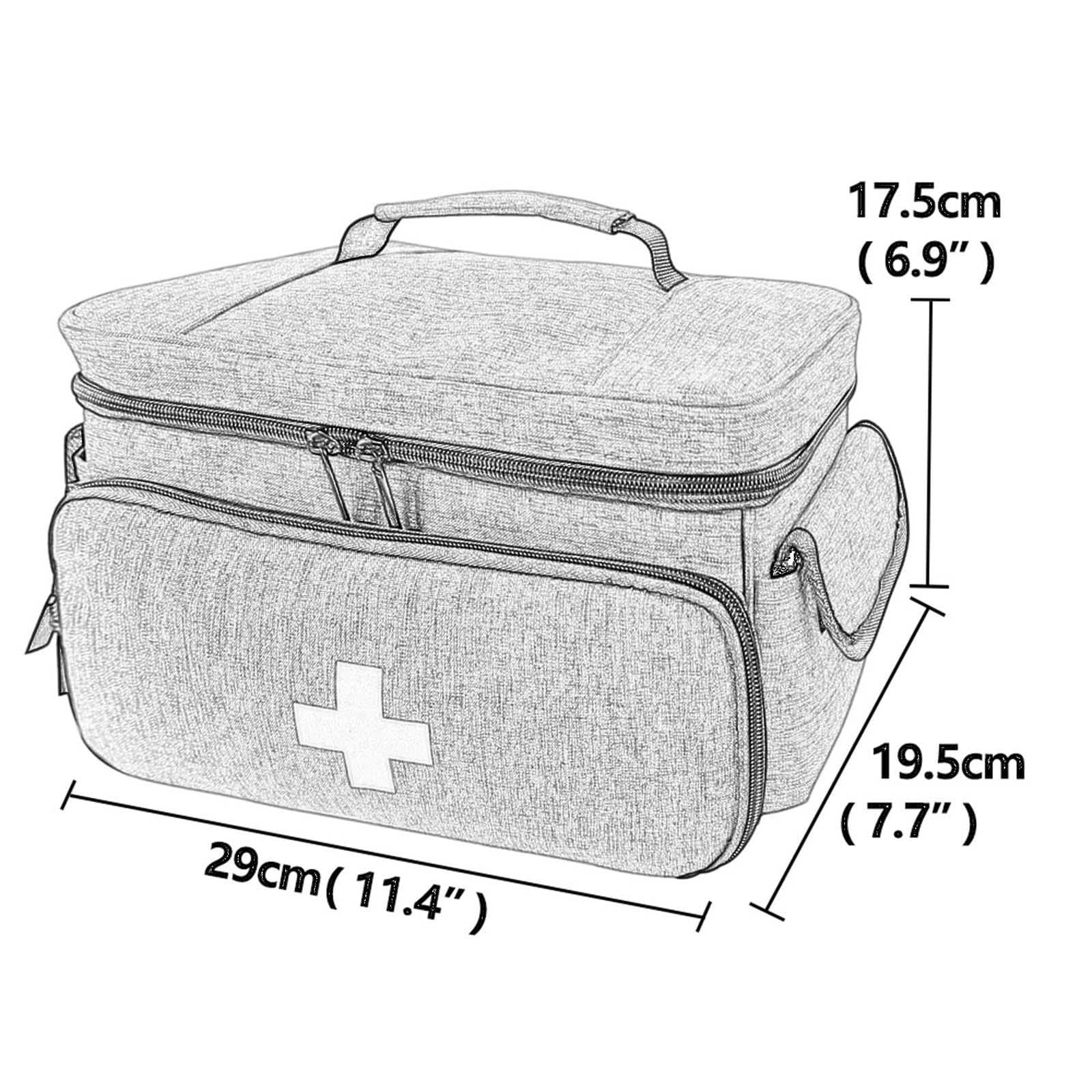 F Fityle Botiquín Bolso Pastillero para Emergencias Estuche Organización Médica con Asa y Diseño Compacto Adecuada para Hogar Trabajo Coche y Camping, Rojo