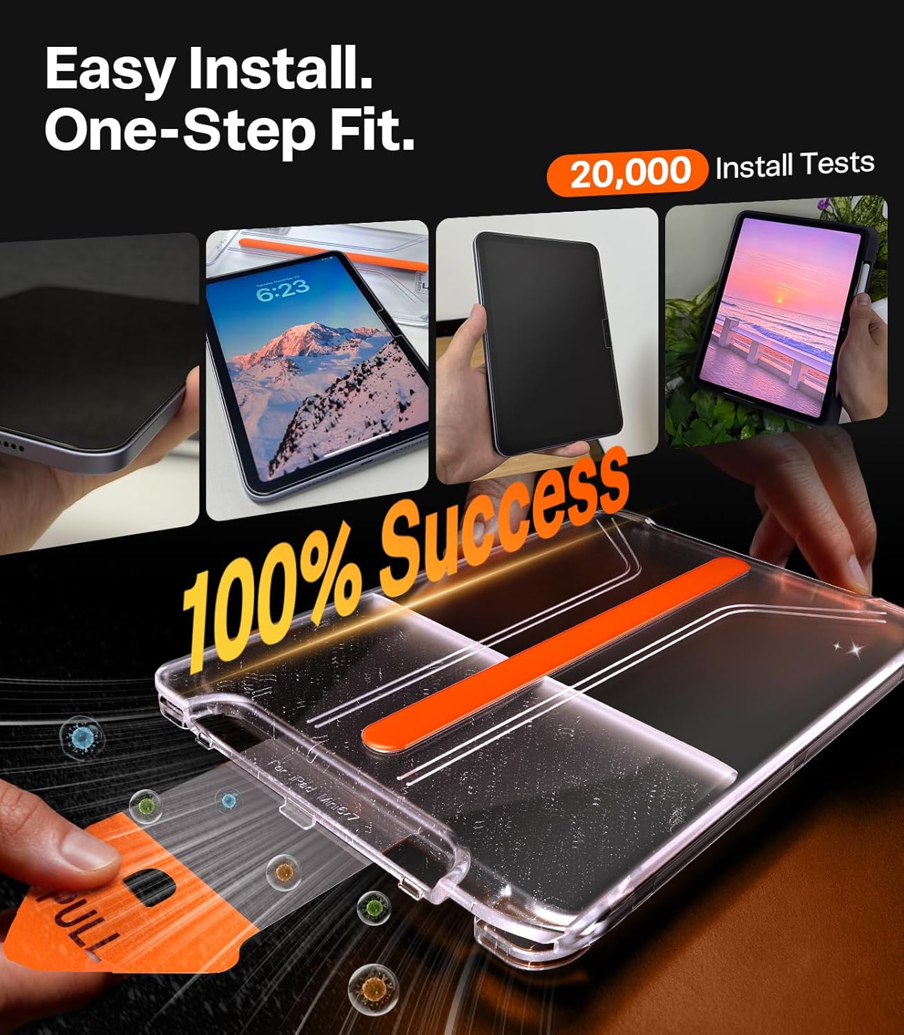 TORRAS for iPad Pro 13 Inch Screen Protector M5 2025 & M4 2024, Military Grade Shatterproof, TOP 9H+ Tempered Glass, One-Pull Installation, Anti-Scratch, Bubble Free, Apple Pencil Compatible, HD Clarity