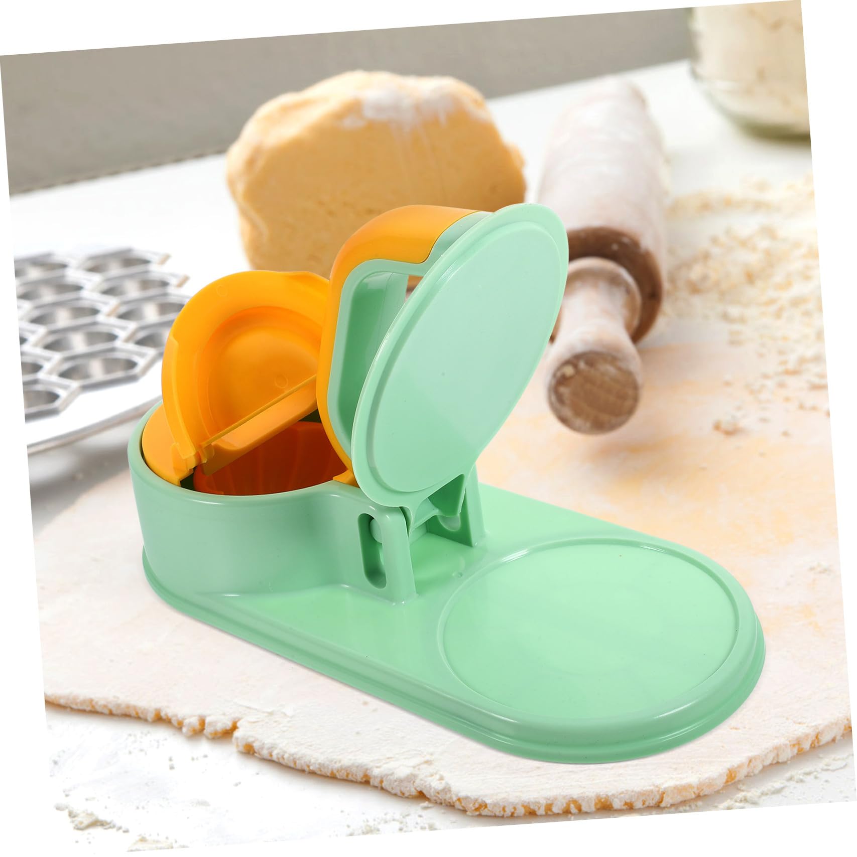 Amosfun 5 Pz produttore di gnocchi perogies venditore pierogi mini portatile siopao set cucina attrezzi cucina tortillero ravioli involucri di gnocchi pratico pressa per gnocchi AbS Green