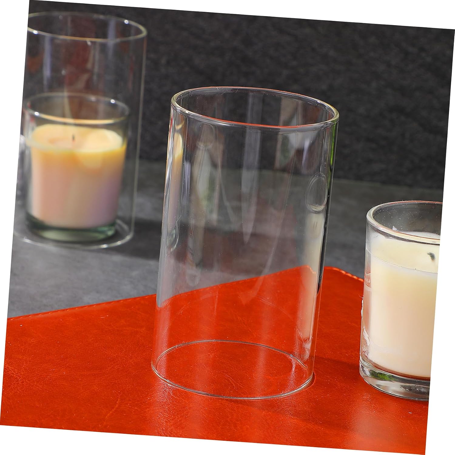 Large Candle Holder Windproof 3pcs Glass Candle Shades for Decorative Use