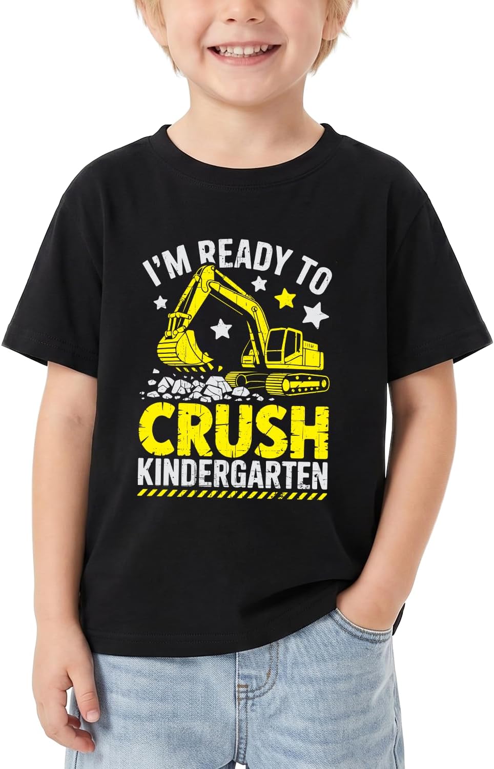 Toddler Kindergarten Vibes T-Shirt First Day of School Kindergarten Shirt Funny Boys Girls Short Sleeve Tee Cotton 3T-7Y