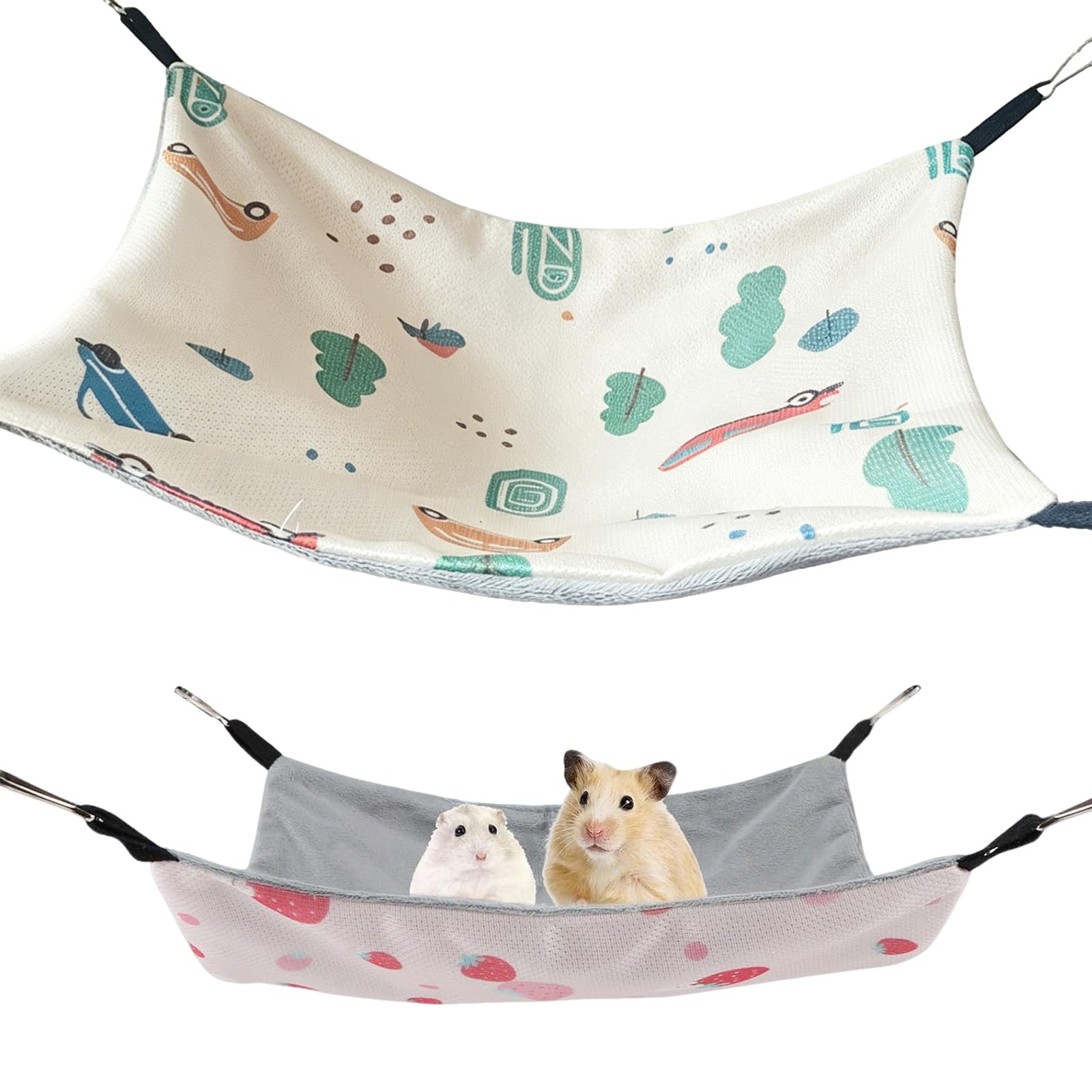 MUYAPAY 2 PCS Guinea Pig Hammock Not Easily Broken Pink And White Rat Hammock Soft And Breathable Strong Load Bearing Capacity Rat Hammocks for Cage For Guinea Pig Ferret Squirrel Hamster Play