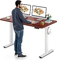 Vista 25 de SANODESK - Escritorio eléctrico de pie de 60 x 24 pulgadas, escritorio integral de altura ajustable, con controlador de 6 botones, escritorio