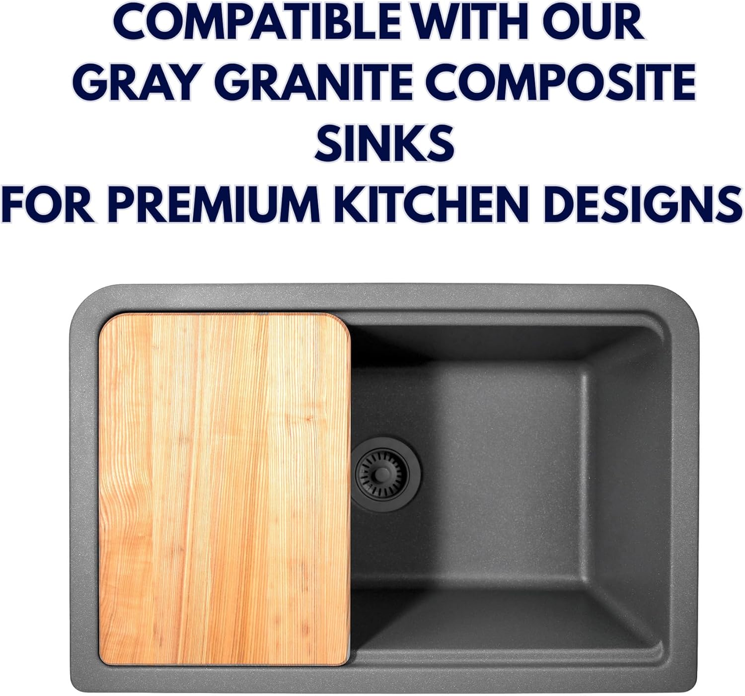 Nantucket 3-1/2 Basket Strainer Kitchen Drain Assembly Kit for Granite Composite Sinks, Gray, Made in Italy 3.5KD-GCG