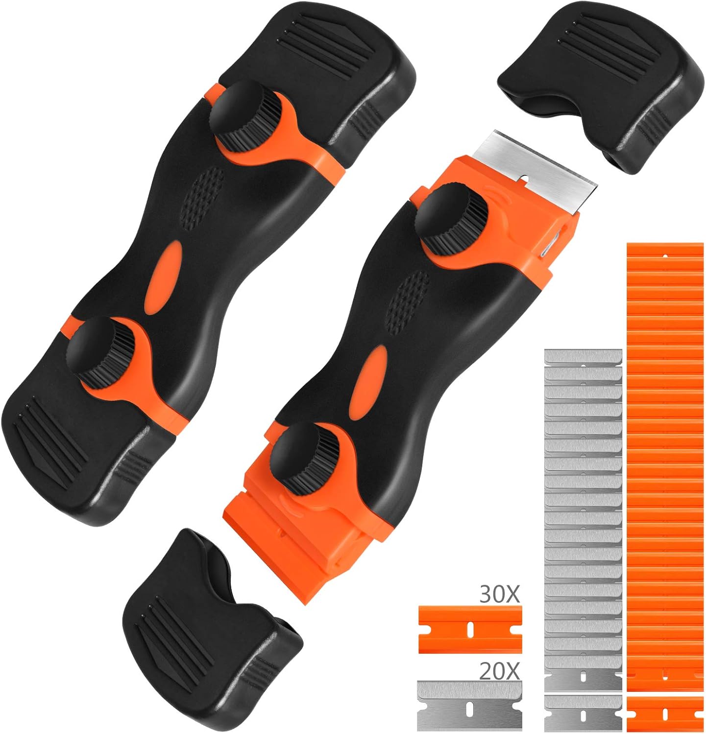 APOMOONS 2 Schaber Mit 20 Klingen - Ceranfeld Reiniger, Aufkleberentferner Mit Staufach