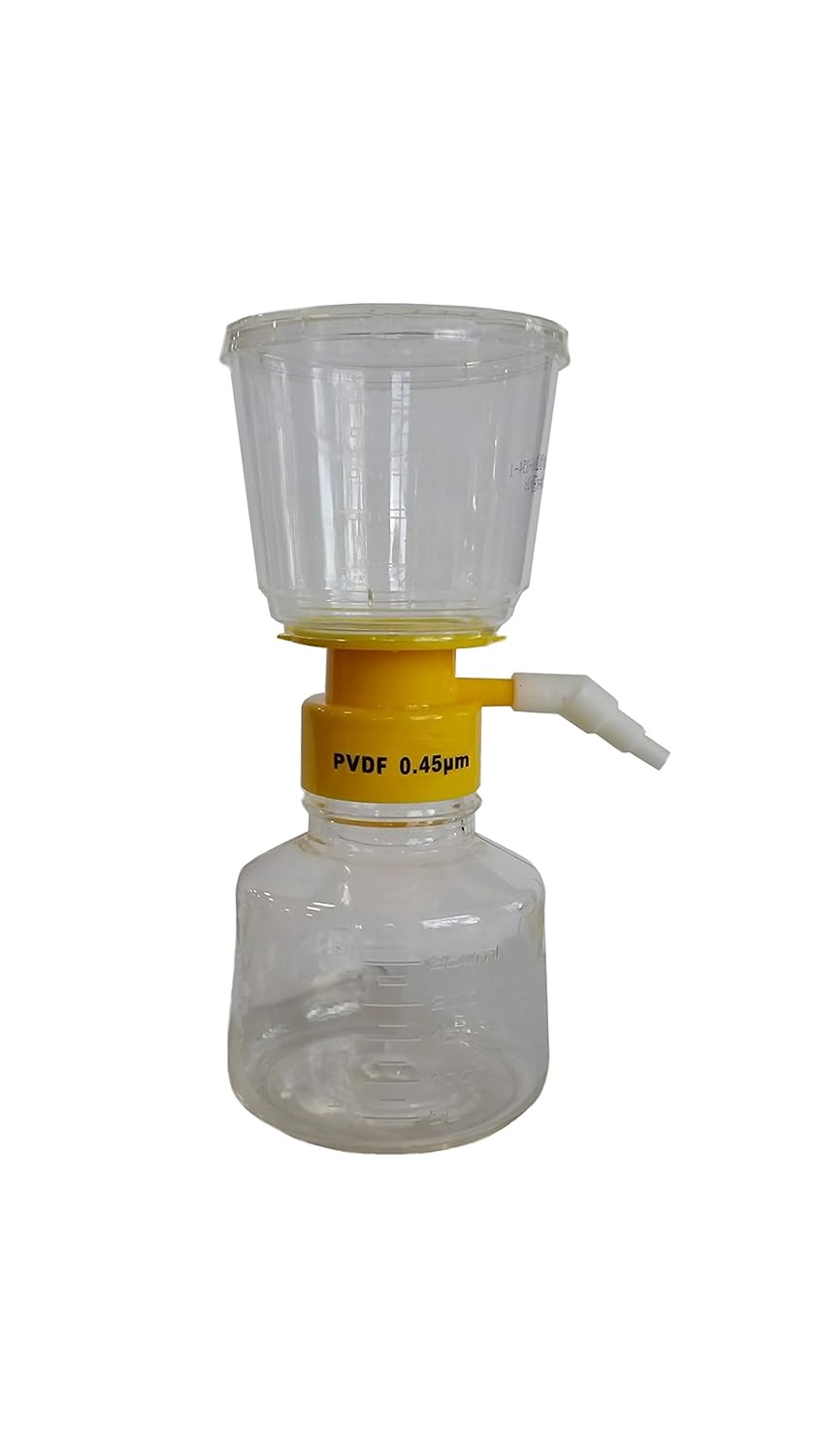 Argos BPV4525 PVDF Membrane Sterile Bottle Top Aspirator Vacuum Filtration Unit, 0.45 micrometer Pore Size, 250mL Capacity (Case of 12)