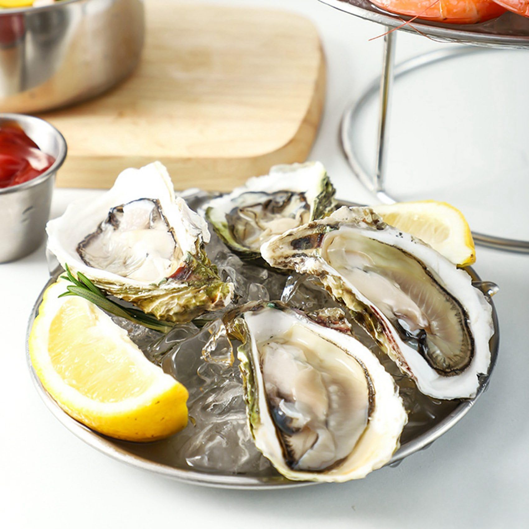 3X Set di Piatti per di Mare Doppio Piatto Snack nel Acciaio Inossidabile Torta per Il tè Pomeridiano