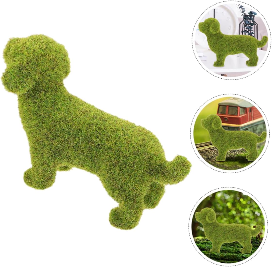 2Pcs Flocking Dog Decor Lifelike Animal Shaped Figurine for Garden Patio Lawn Decoration Charming Outdoor Ornament for Spring Atmosphere and Home Scenery