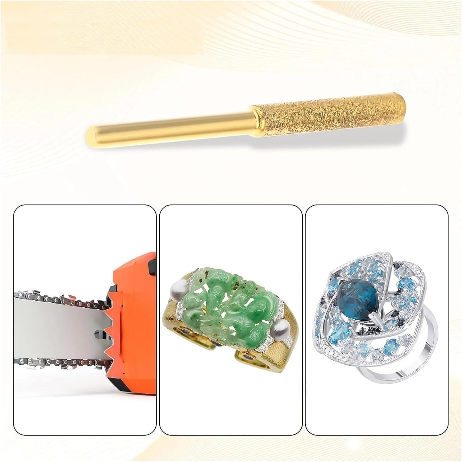 Chainsaw Sharpener Bits Chainsaw Sharpener Bits 20pcs Burrs 5/32" 3/16" 7/32" Grinding Stone File Sharpen Wheel Chain Polishing Blade Silver Golden(4.8mm Gold)