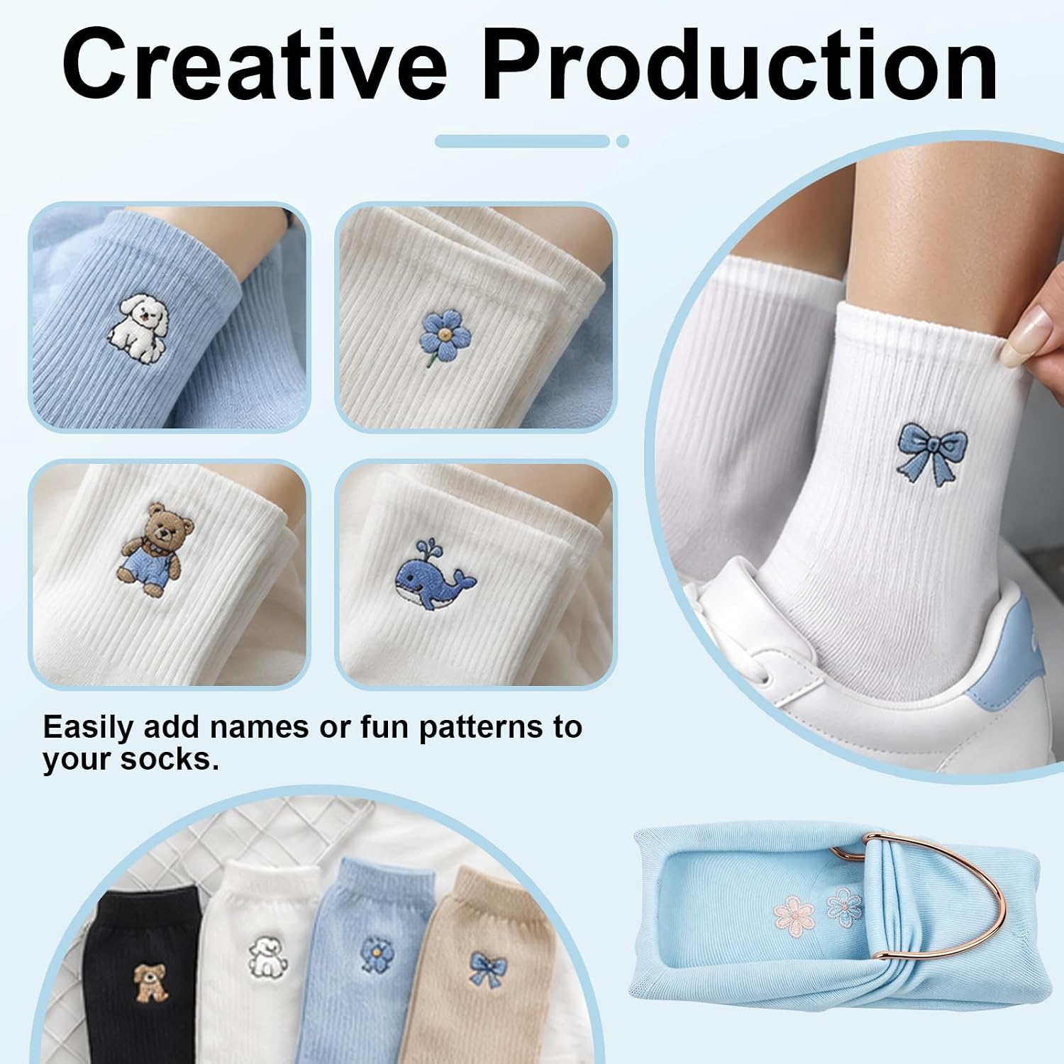 Sock Hoop for Embroidery Machine , Easy Hooping Aid for Socks, Embroideries Hoop Accessories for Socks, Sleeves & Embroideries Machine