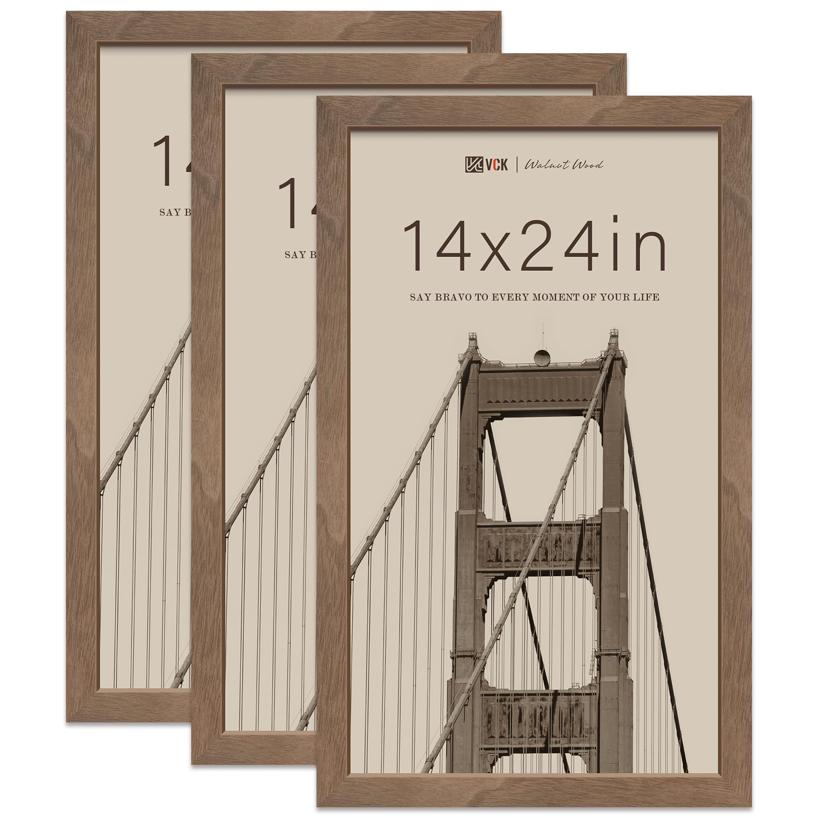 Amazon.com - VCK 14x24 Poster Frame 3 Pack - Brown Walnut, Natural