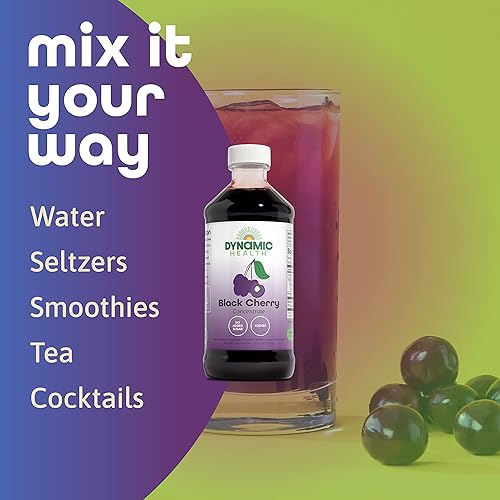 Miniatura 4 de Dynamic Health Concentrado de jugo de cereza negra 100% puro, sin aditivos, antioxidante, soporte para el tracto urinario y las articulaciones, 8