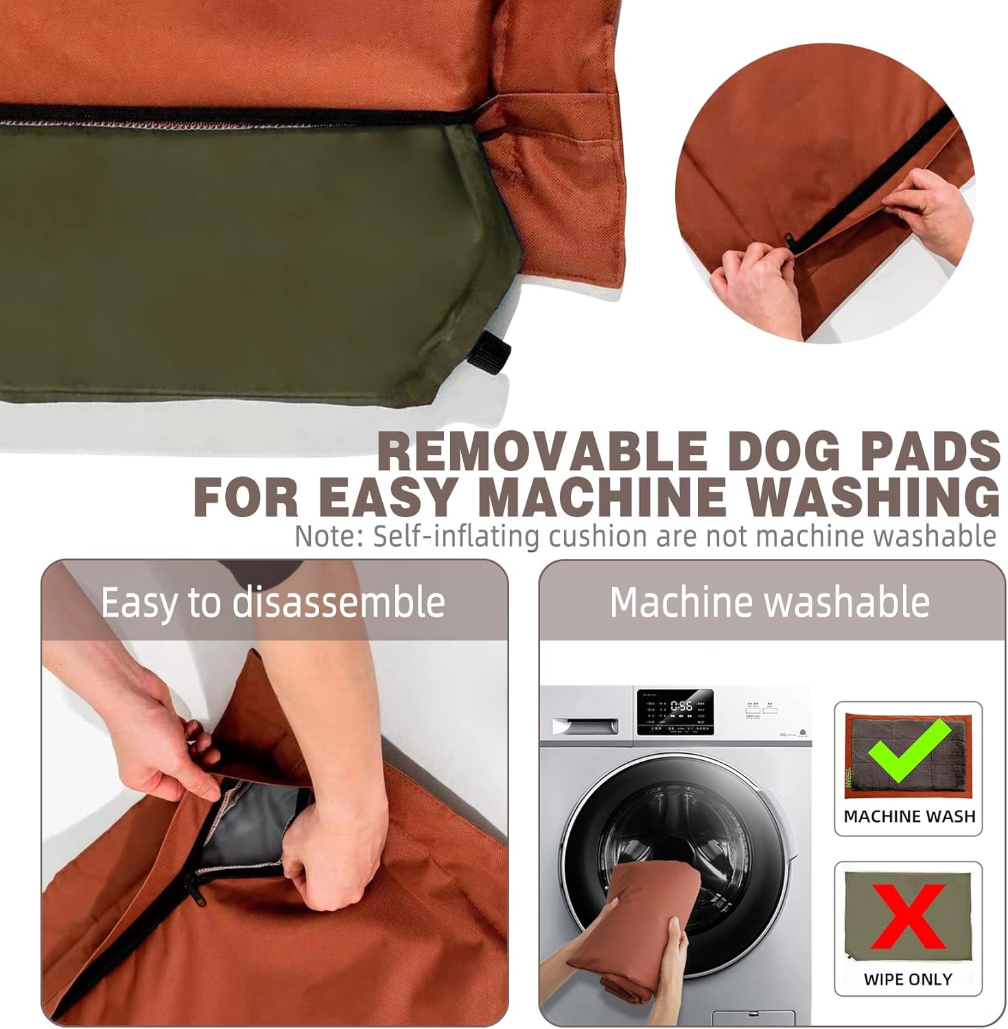 YERAN Large Pet Mat 41" Self-Inflating and Soft Comfortable pet mat for Medium Dog Up to 35lbs Convenient Warmly for Pet Sleep and Rest : Pet Supplies