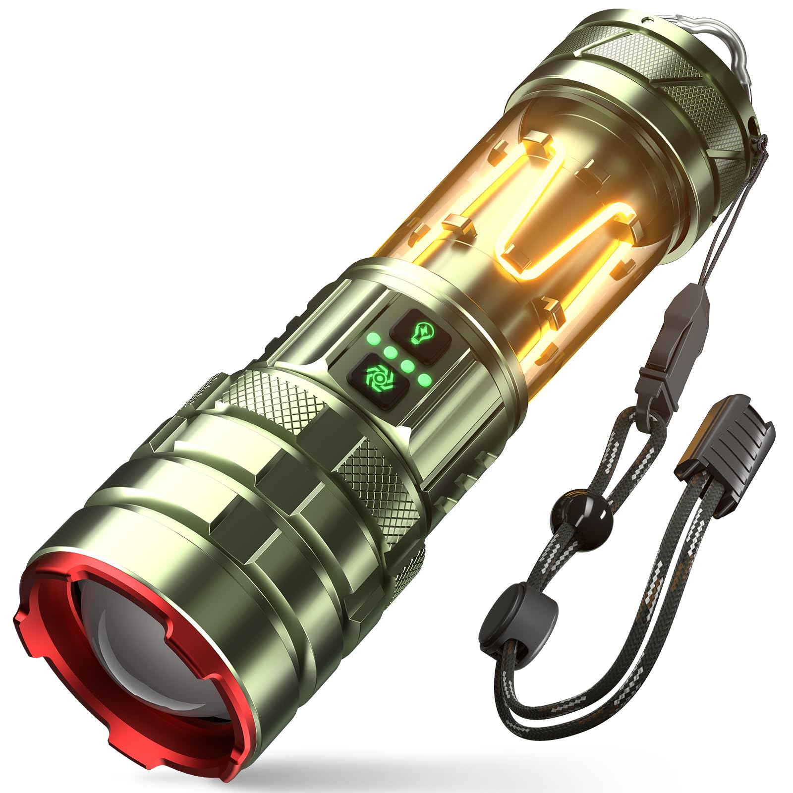 Sogdeco Torches LED Super Bright, High Lumens Rechargeable Torch with Camping Light, Zoomable, 11 Light Modes, Long Battery Life, Waterproof Powerful Tactical Torch for Camping, Hiking, Emergency