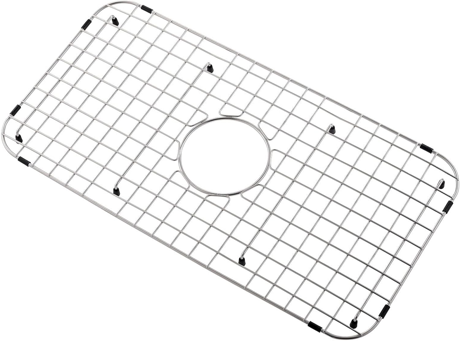 APPASO Stainless Steel Sink Protectors, 25-1/8" x 12-7/8", Center Drain Sink Bottom Grid, Sink Mats and Sink Racks for Bottom of Kitchen Sink
