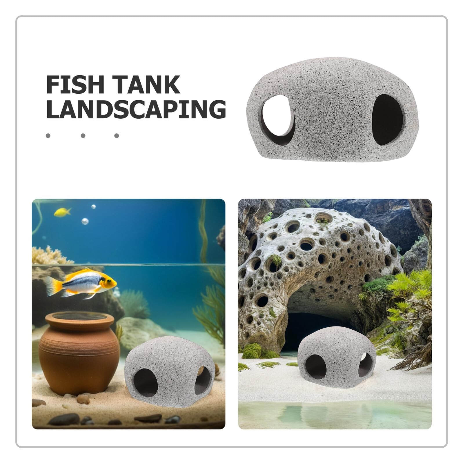 Abaodam Aquarienhöhle Aus Keramik Als Versteck Für Fische Und Garnelen Garnelenzuchthöhle Für Süßwassertiere Dekoration Für Aquarien Mit Natürlicher Optik