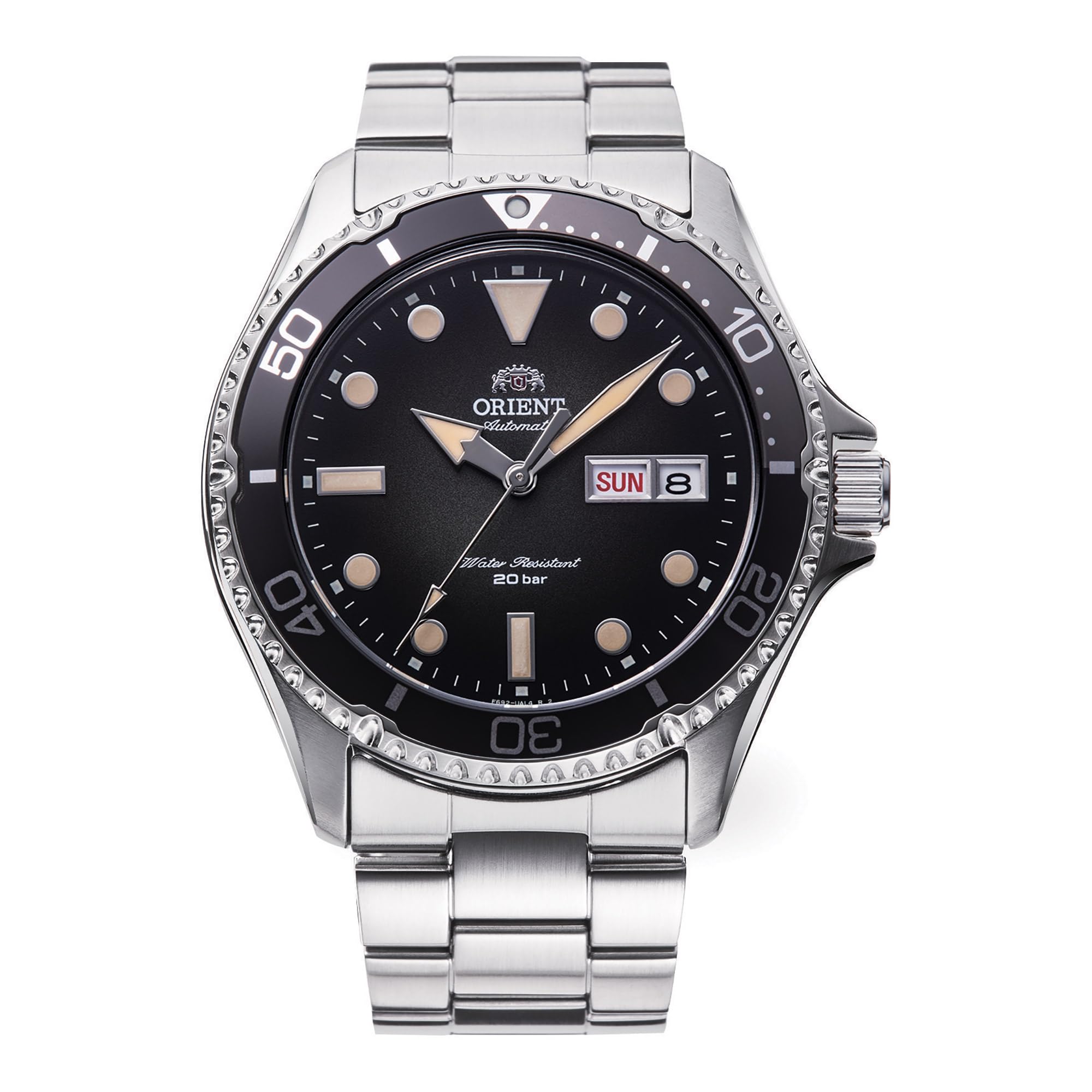 Orient Sports Kamasu V2 Graduate - Orologio Da Uomo Automatico a Carica Manuale Impermeabile Bracciale e Cassa In Acciaio Metallizzato Quadrante Nero - RA-​AA0810N39B RA-​AA0810N