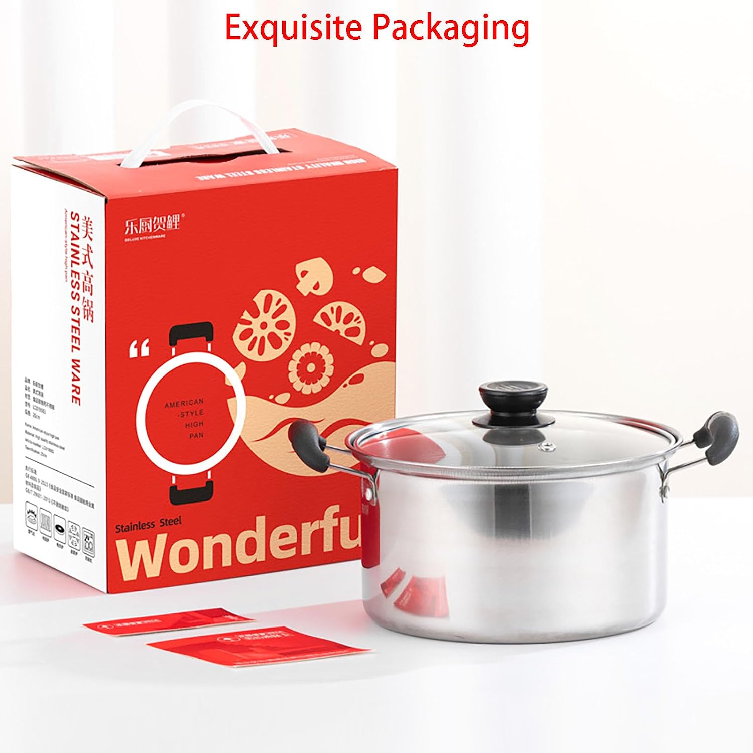 Thickened Stainless Steel Saucepan, 1.6 Quart Double Handle Milk and Soup Pot with Lid for Warming, Cooking and Boiling Milk, Spaghetti, Soup in Kitchen and Outdoor (18cm)