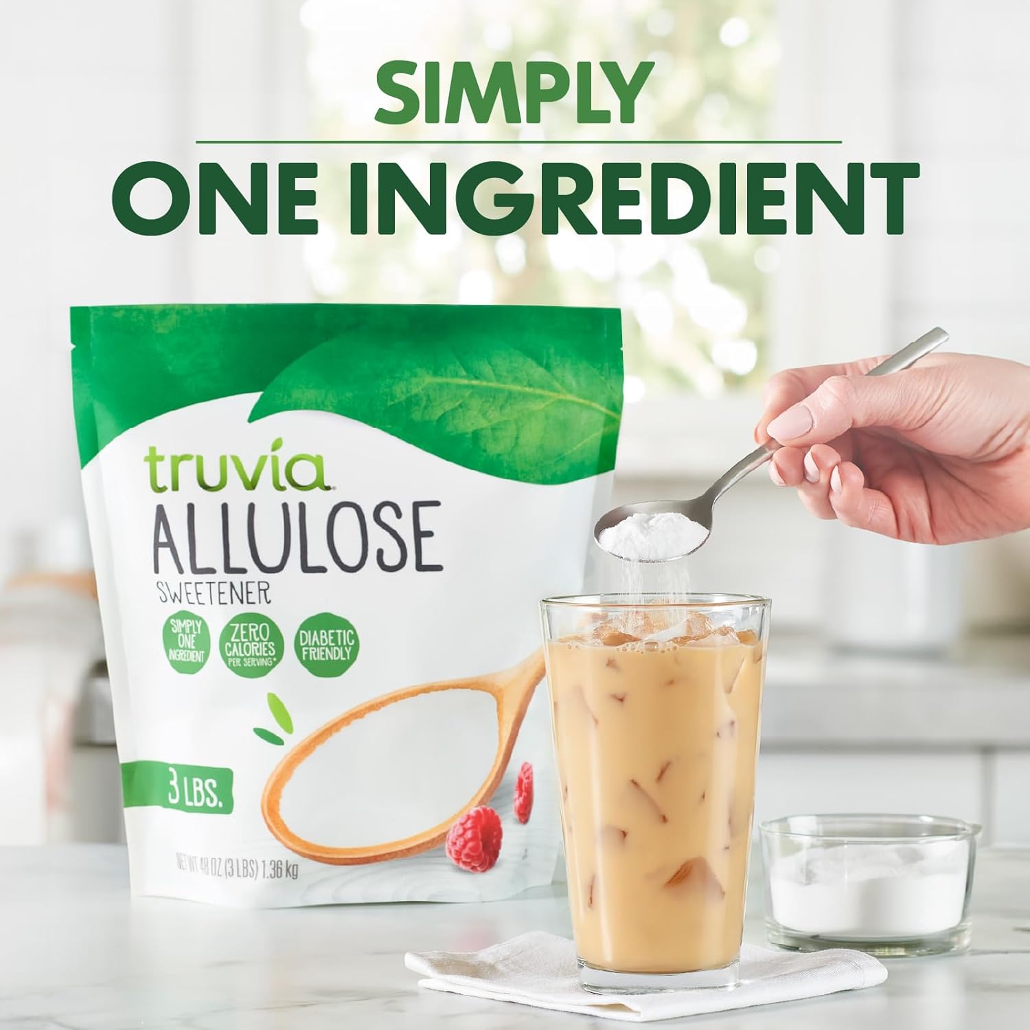 Truvia Allulose Calorie-Free Sweetener Bag, Sugar Substitute with Zero Calories, great for coffee and tea (3lbs)